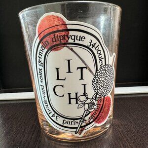 Empty Diptyque Glass Candle Jar 6.5 oz Litchi (Lychee) 190g + Box